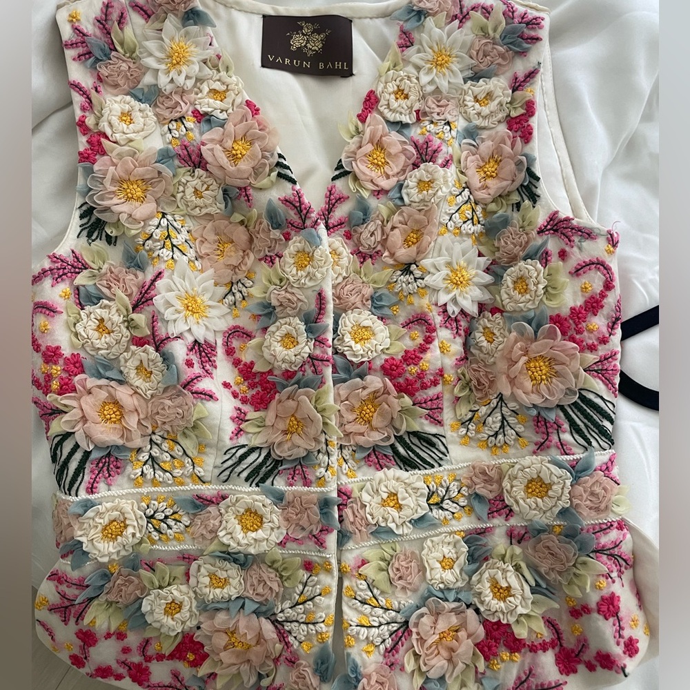 Varun Bahl Floral Embroidered Vest
